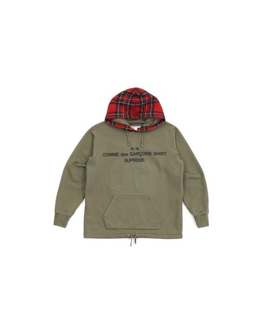 supreme comme des garcons hooded sweatshirt olive