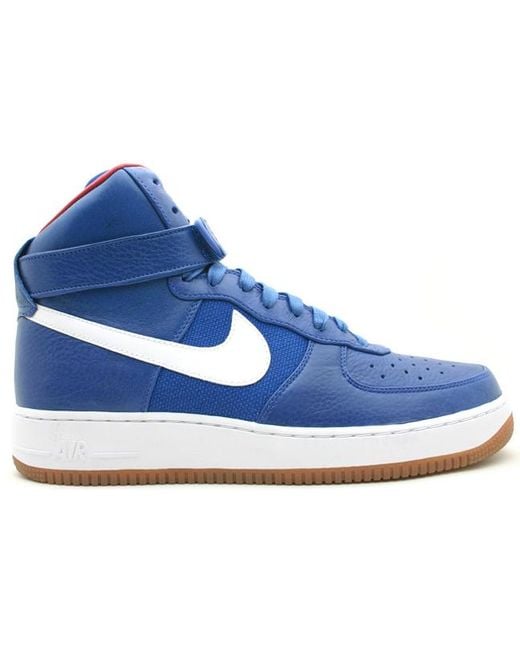 nike air force 1 blue and white high