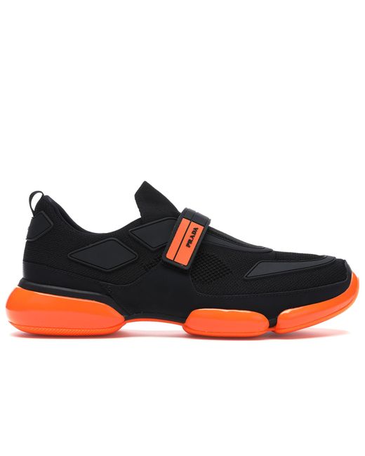 black and orange prada sneakers