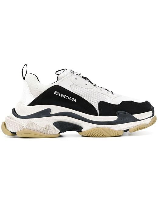 balenciaga triple s black white red