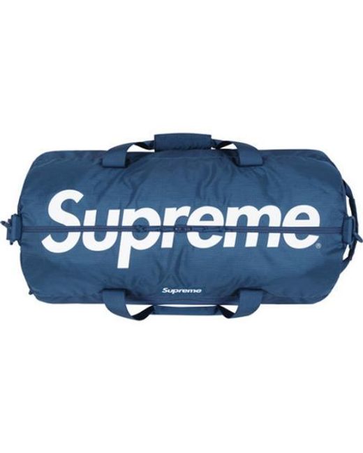 supreme duffle bag blue