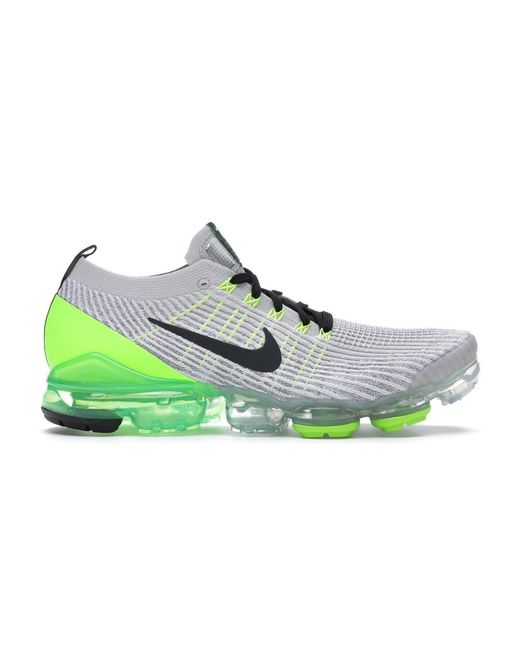 nike air vapormax flyknit 3 vast grey electric green