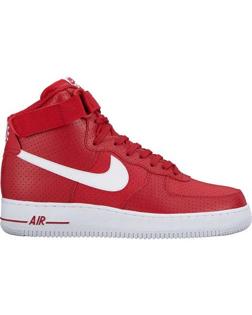air force 1 high top red and white
