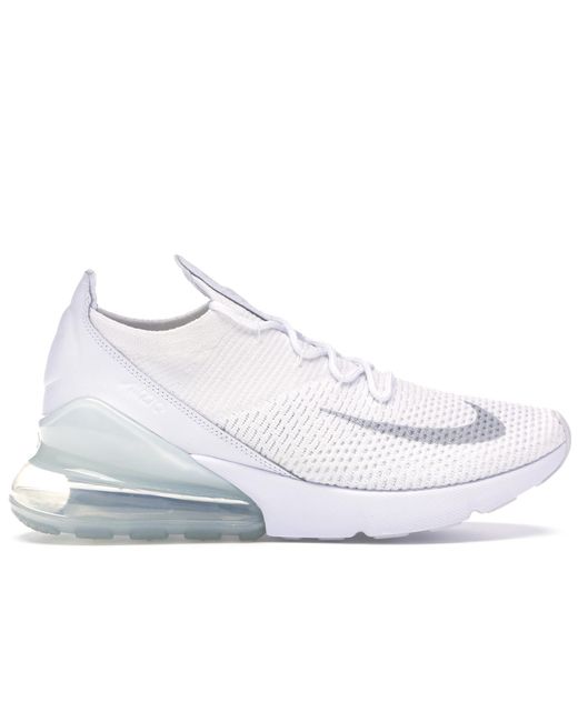 Nike Air Max 270 Flyknit Triple White For Men Lyst