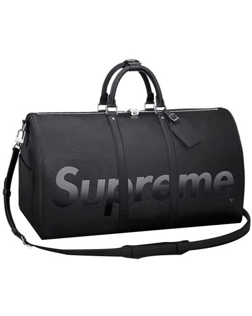 Supreme Leather Louis Vuitton X Keepall Bandouliere Epi 55 in Black for Men - Save 4% - Lyst