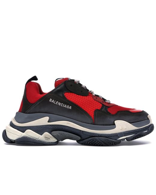 balenciaga triple s red and black