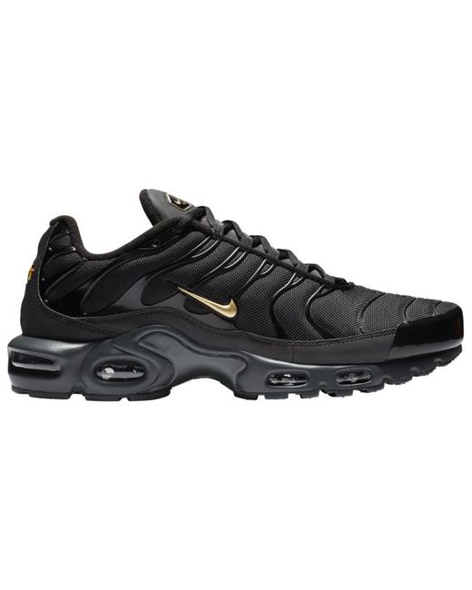 nike air max plus gold and black