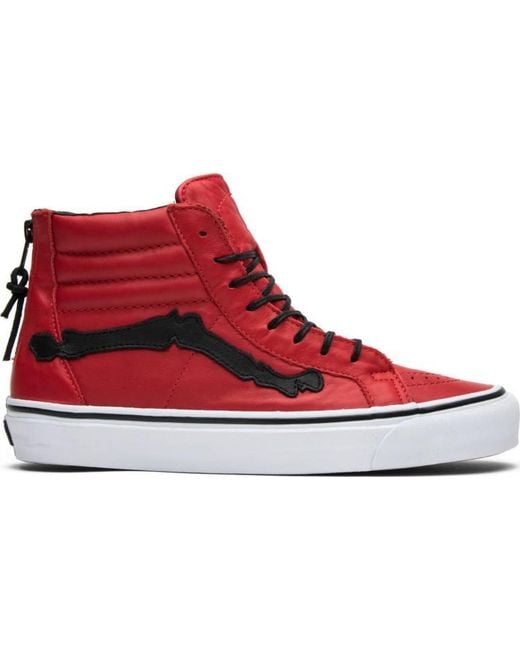 red and black vans sk8 hi