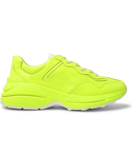 rhyton fluorescent leather sneaker