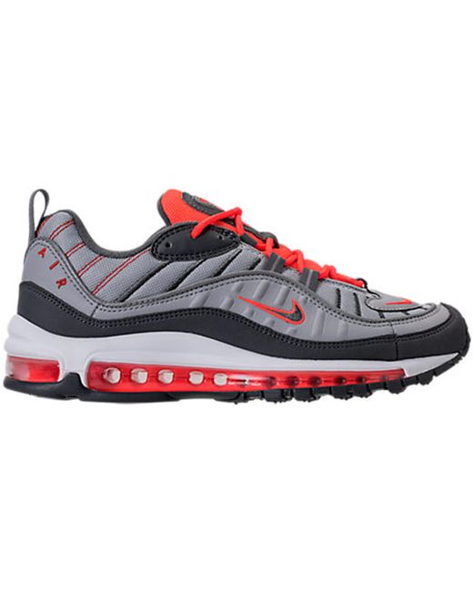 Nike Air Max 98 Wolf Grey Total Crimson in Gray for Men - Lyst