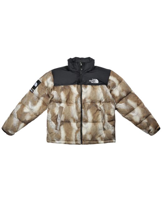 Supreme The North Face Fur Print Nuptse In Brown For Men Lyst