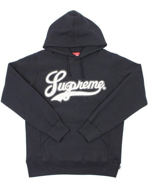 supreme studded leather script hoodie