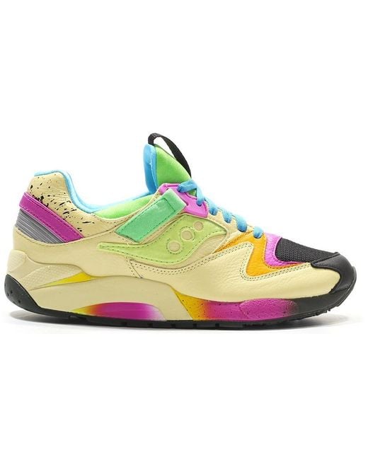 saucony grid 9000 green and yellow