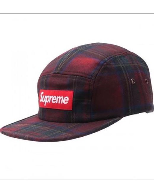supreme plaid camp cap