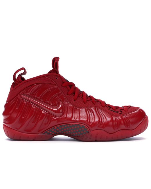 all red nike foams