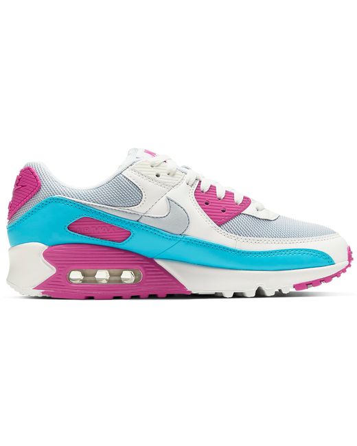 Nike Air Max 90 White Vivid Pink Light Blue Fury W Lyst