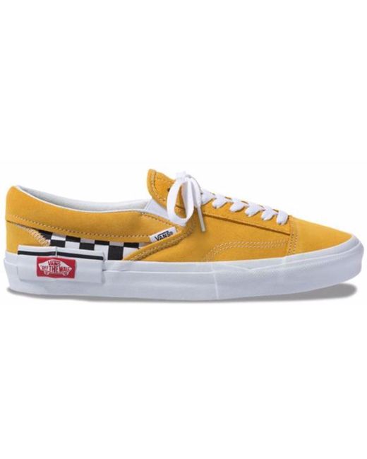 vans slip on checkerboard yellow