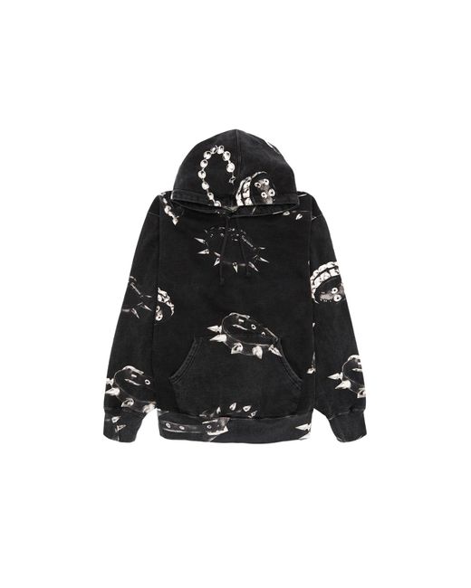 Studded Collars Hooded Sweatshirt Cheap 