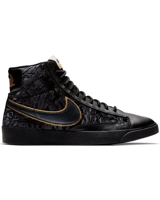 black and gold nike blazers