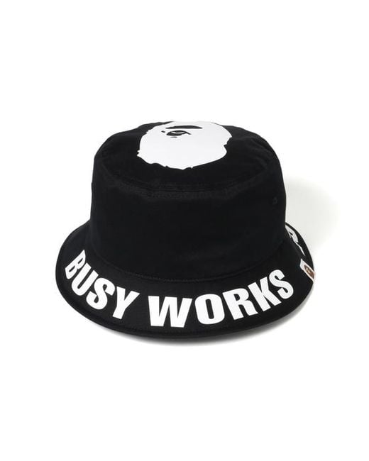 bape bucket hat black