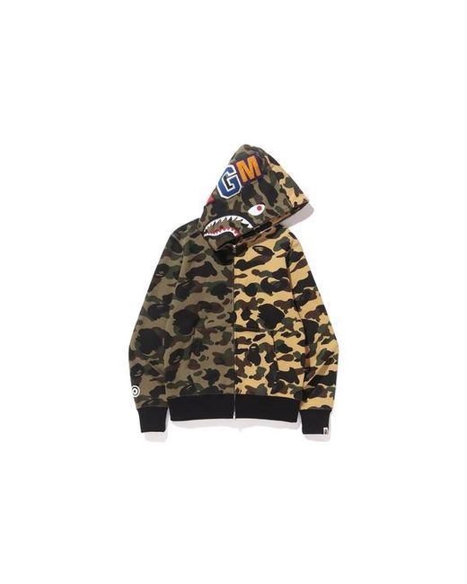 bape city camo half shark hoodie