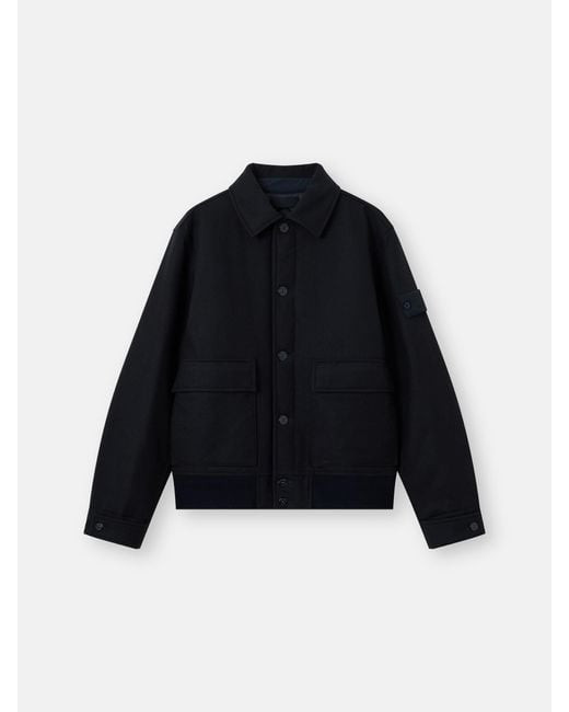 Stone Island Black 4100017 Wool Nylon Flannel S. I. Ghost for men
