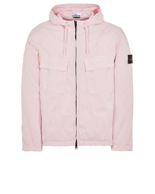 Stone Island Pink Lightweight Jacket Cotton, Elastane for men
