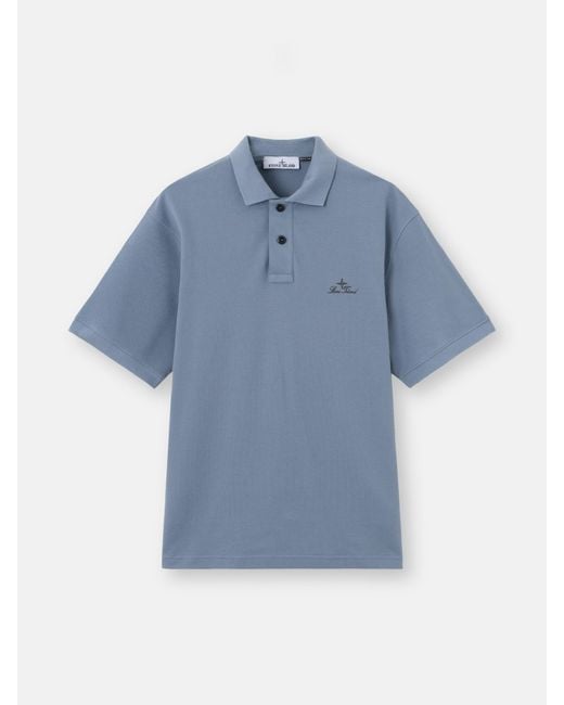 Stone Island Blue 2200002 50/2 Organic Cotton Piqué for men