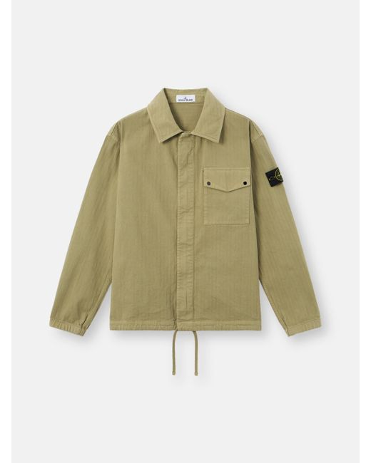 Stone Island Green 1200014 Cotton Herringbone for men