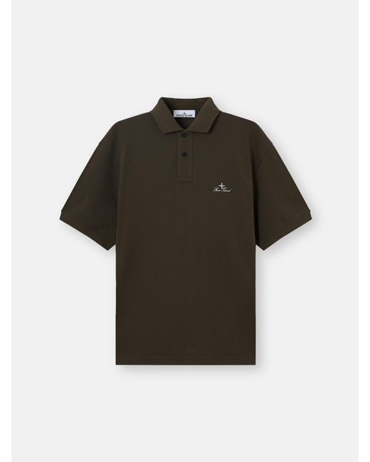 Stone Island Black 2200002 50/2 Organic Cotton Piqué for men