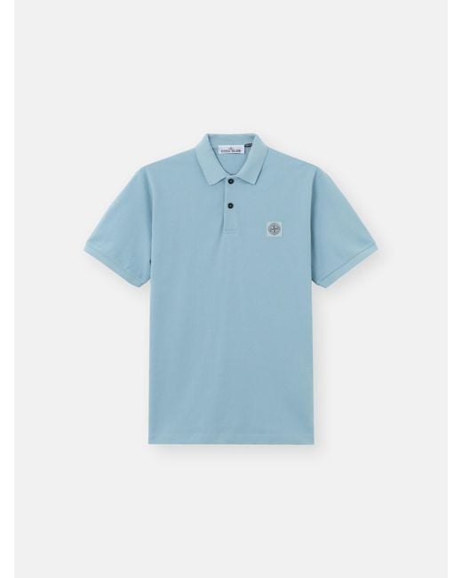 Stone Island Blue 2200011 50/2 Organic Cotton Piqué for men