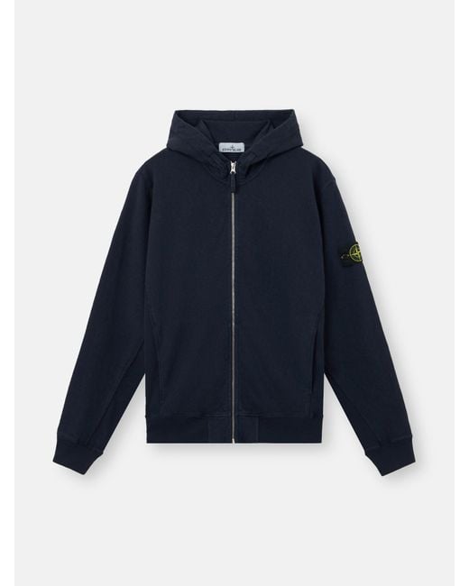Stone Island 6100021 Malfilé Fleece 'Old' Effect in Blue für Herren