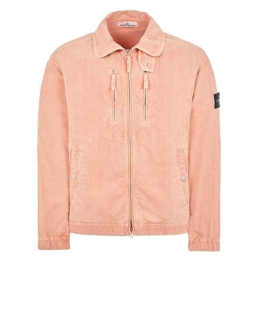 Stone Island Pink Lightweight Jacket Cotton, Lyocell for men