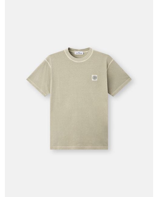 Stone Island Natural 2100026 Organic Cotton Jersey 'Fissato' Effect for men