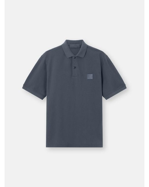 Stone Island Blue Cotton Polo Shirt With Compass Logo for men