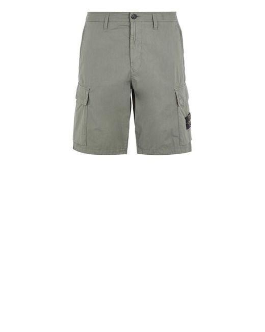 Stone Island Gray Bermuda Shorts Cotton, Elastane for men