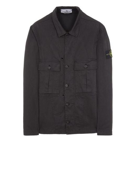 Stone Island Black Over Shirt Cotton, Wool, Elastane for men