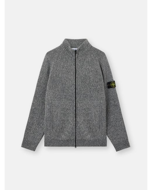 Stone Island Gray 5100051 Fancy Yarn Mouliné Wool for men