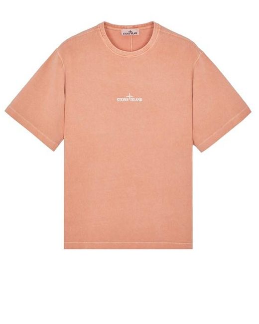 Stone Island Pink Short Sleeve T-shirt Cotton for men