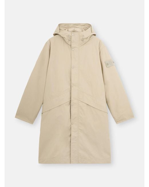 Stone Island Natural Weatherproof Cotton Canvas Parka for men