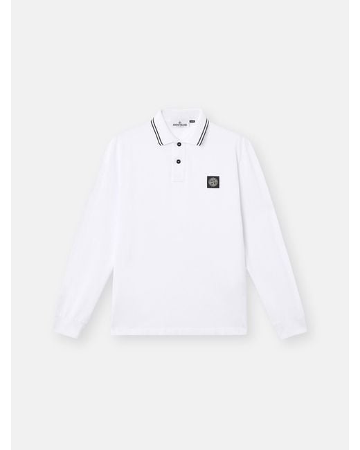 Stone Island White 2200012 Organic Cotton Piqué With Stretch for men