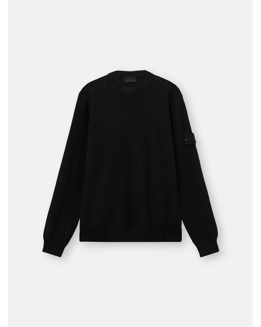 Stone Island Black 5100032 Cotton Cashmere S. I. Ghost for men