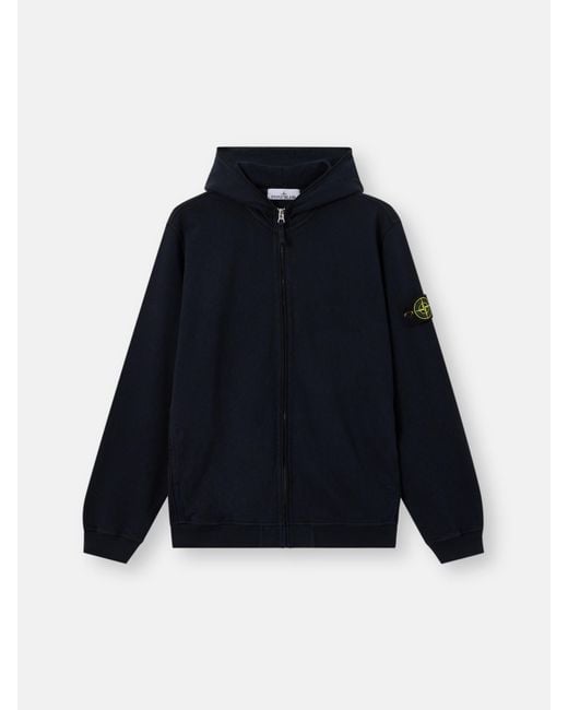 Stone Island Blue 6100032 Malfilé Fleece 'Old' Effect for men