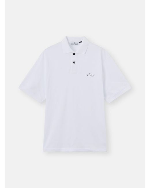 Stone Island White 2200002 50/2 Organic Cotton Piqué for men