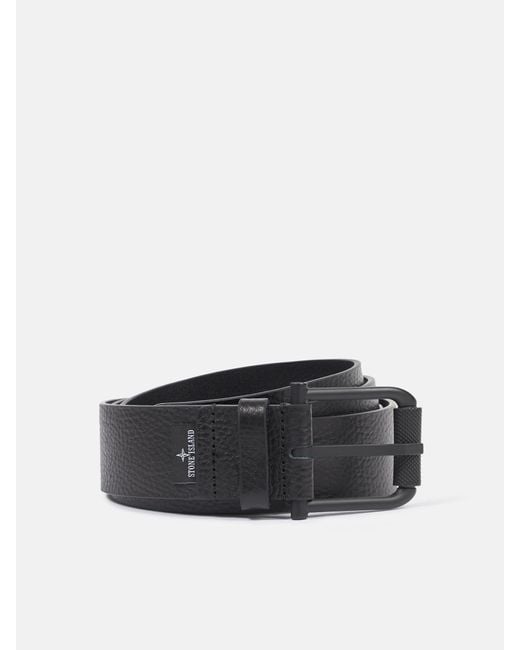 Stone Island 9300947 Tumbled Leather in White für Herren