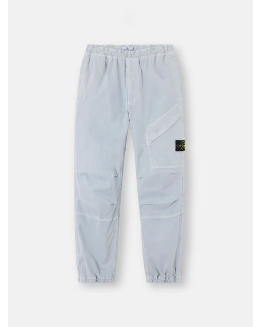Stone Island Blue 3100036 Stretch Organic Broken Twill Cotton 'Old' Effect for men