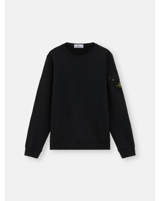 Stone Island Black 63920 Brushed Organic Cotton Fleece for men