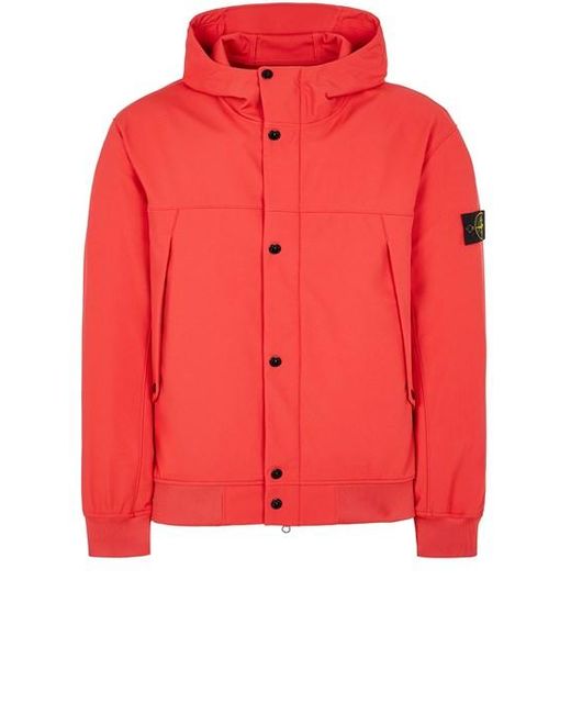 Stone Island Red Lightweight Jacket Polyester, Elastane for men