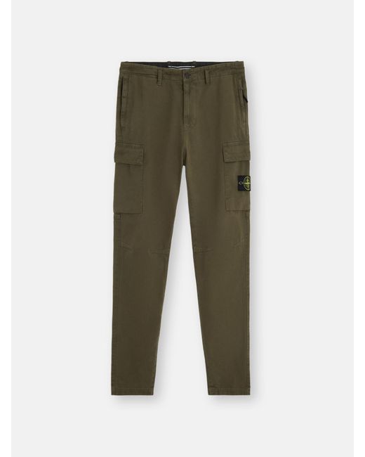 Stone Island Green 30401 Panama Cotton ‘Old' Effect for men