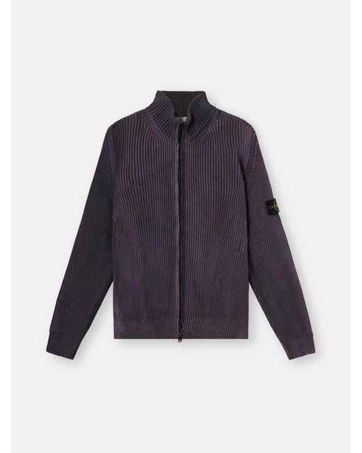 Stone Island Blue 5100017 Fisherman's Rib Organic Cotton With Two-Colour Spray for men